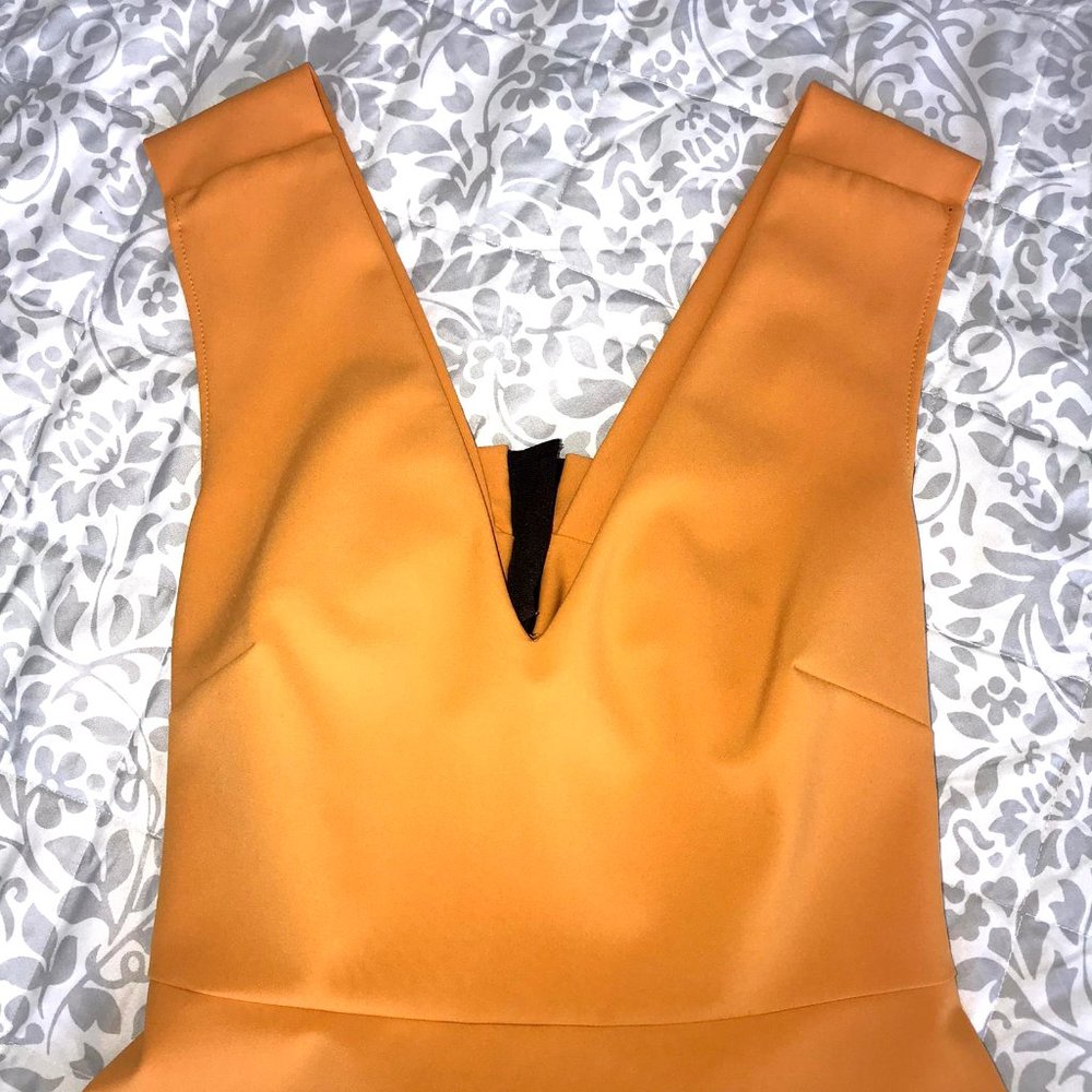 Zara Orange V-neck Dress Small - Picture 6 of 7